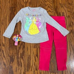 Disney Princess, Girls, Long Sleeved Shirt and Pants Set, 4T